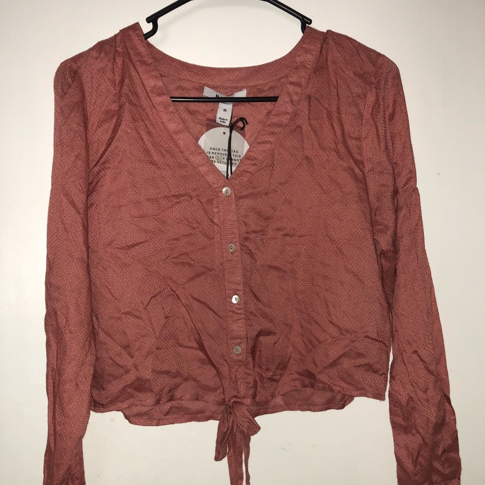 Never worn NA-KD knot detail shirt in pink